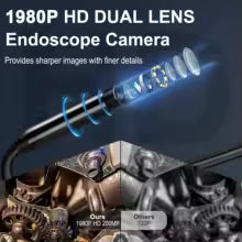 3 in 1 Endoscope Inspection Camera for Micro USB/Type-C/IOS iphone Waterproof Sewer Industrial Piping Car Borescope 1080P HD