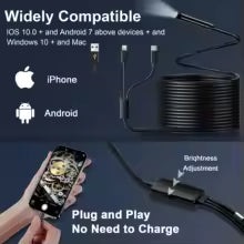 3 in 1 Endoscope Inspection Camera for Micro USB/Type-C/IOS iphone Waterproof Sewer Industrial Piping Car Borescope 1080P HD