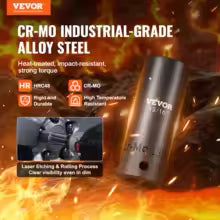 VEVOR 3/8" & 1/2" Drive Impact Socket Set 59 PCS Socket Set SAE 5/16" to 1-1/4" and Metric 6-32mm 6 Point Cr-Mo Alloy Steel Set